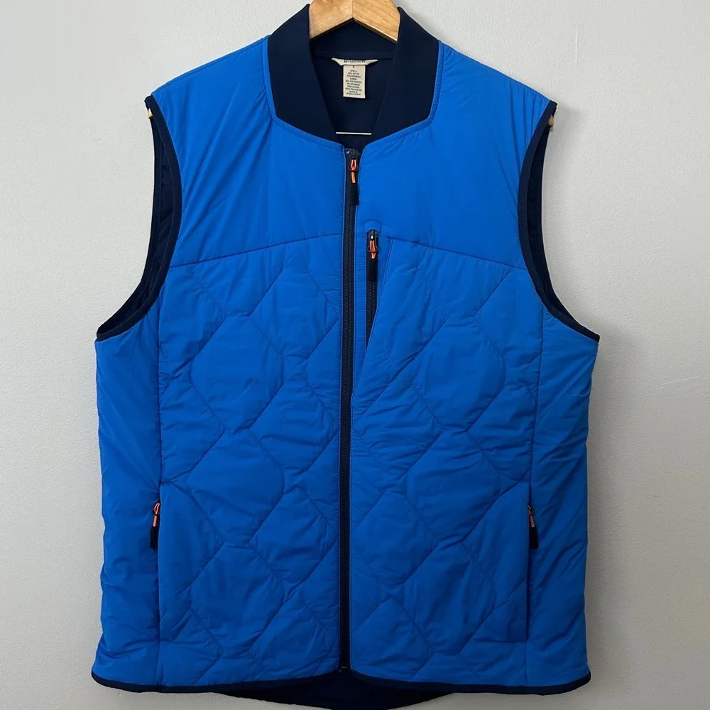 Duluth Trading Vest Men L Blue Agiloft Quilted Full Zip Insulated Lightweight